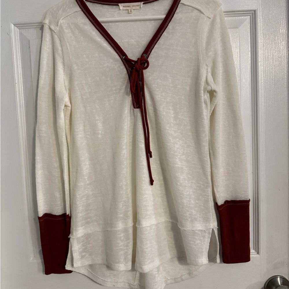 Women’s Buckle Gilded Intent Cream Long Sleeve Top. Size S

#0065